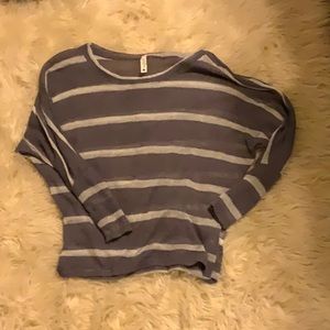 Anthropology blue and white Striped Long sleeve light weight sweater